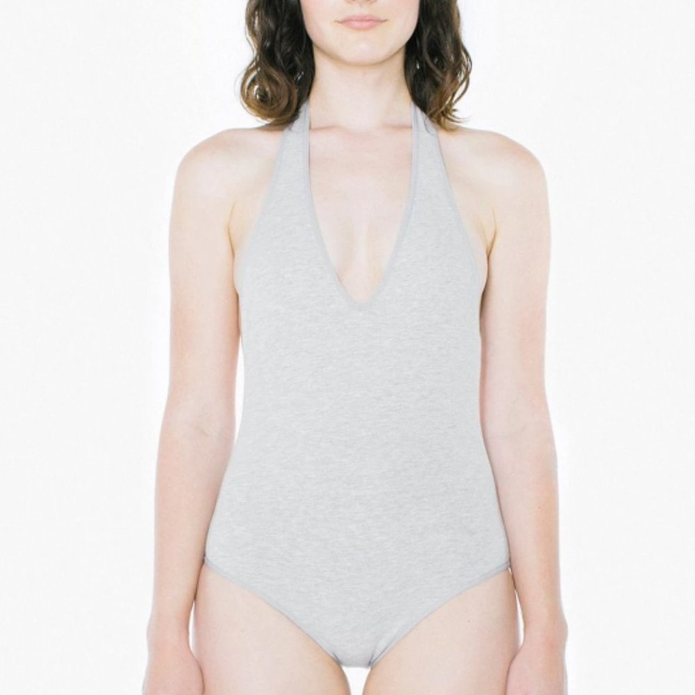 American Apparel Gray Halter Bodysuit Medium